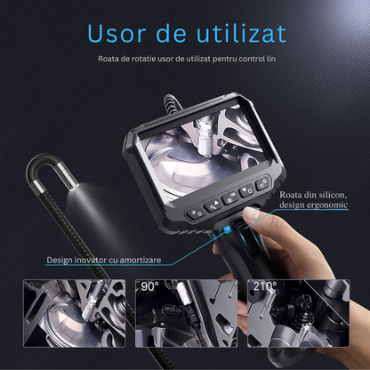 Camera Endoscopica Snake 6.2 mm, Display 4.3", 1080p, Cablu 1m, Baterie 2200 mAh