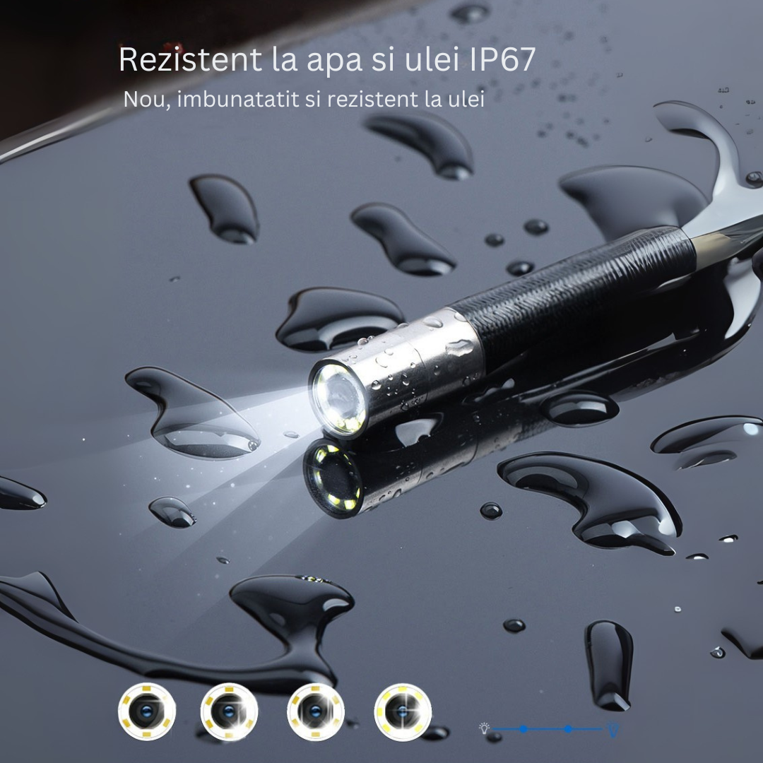 Camera endoscopica Ralcam F606B cu accesorii, cameră 62 mm, display 4.3 inch 1280x720 HD, unghi 360°, autonomie până la 6 ore, cablu 1 M, multicolor