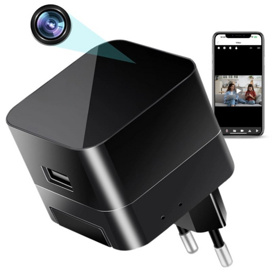 Incarcator USB cu Camera Spion, Wi-Fi, Full HD, Vedere Nocturna, Senzor de Miscare