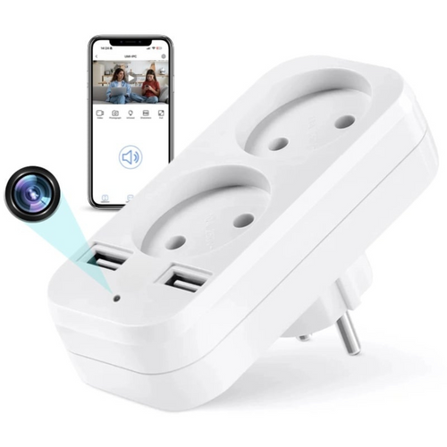 Camera Spion in Adaptor Dublu, Wi-Fi, Full HD, Vizualizare in Timp Real