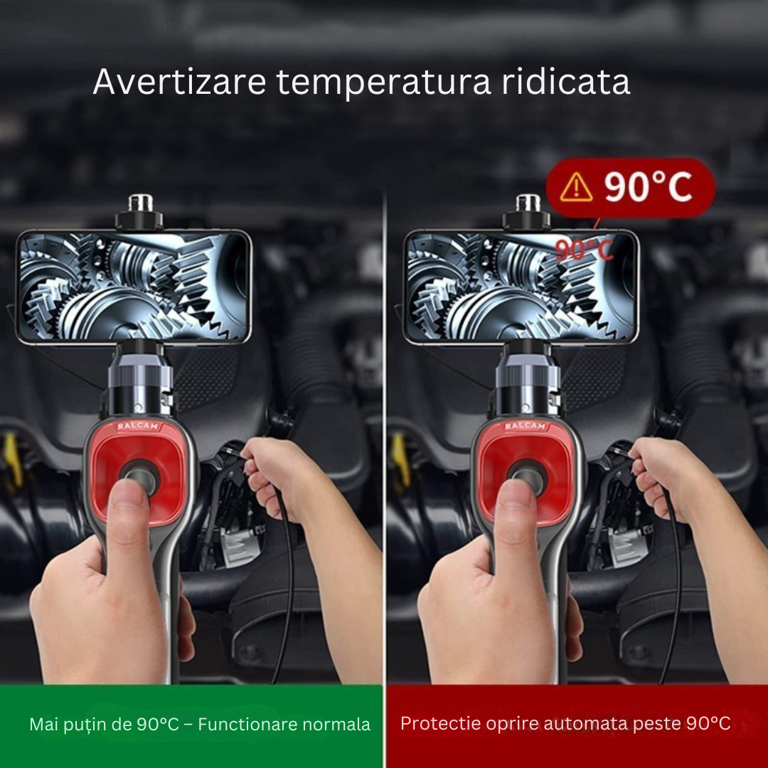 Camera endoscopica Ralcam F604A cu accesorii, cameră 39 mm, 1280x720 HD, unghi 360°, autonomie până la 6 ore, cablu 1 M, multicolor