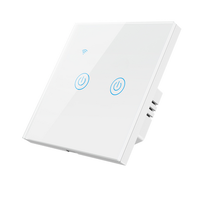 Intrerupator Smart Touch 2F, Wi-Fi, Sticla Securizata, LED