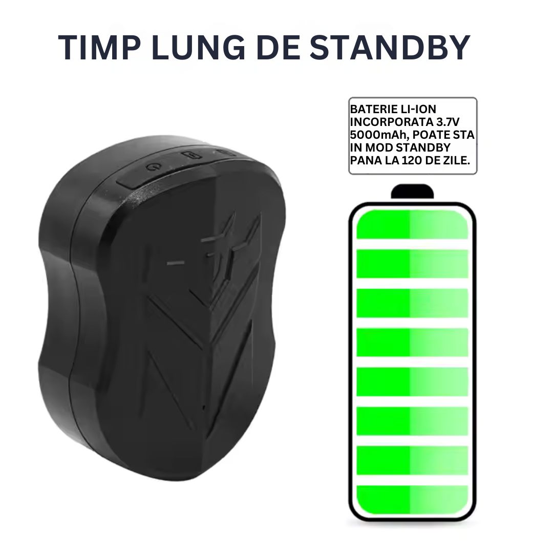 Tracker GPS Auto 4G Portabil cu Magnet Puternic și Baterie 5000mAh – Rezistent la Apă, Monitorizare în Timp Real, Autonomie 240 Zile
