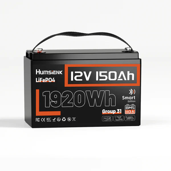 Acumulator Humsienk 12V 150Ah LiFePO4 Bluetooth Group 31, BMS 110A, 1920Wh