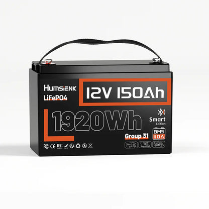 Acumulator Humsienk 12V 150Ah LiFePO4 Bluetooth Group 31, BMS 110A, 1920Wh