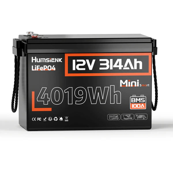 Baterie LiFePO4 Humsienk Mini 12V 314Ah, 4kWh, Bluetooth 5.0, BMS 200A, IP65