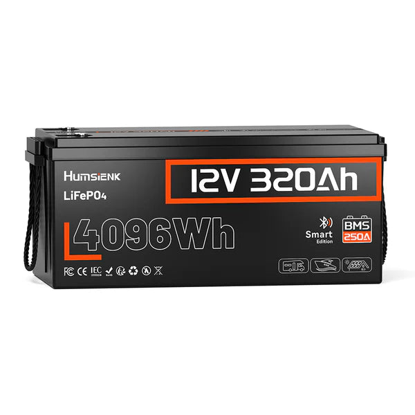 Baterie LiFePO4 Humsienk 12V 320Ah – 4096Wh, Bluetooth, BMS 250A