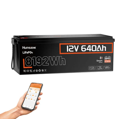 Acumulator Humsienk 12V 640Ah LiFePO4 Bluetooth, BMS 250A, 8192Wh