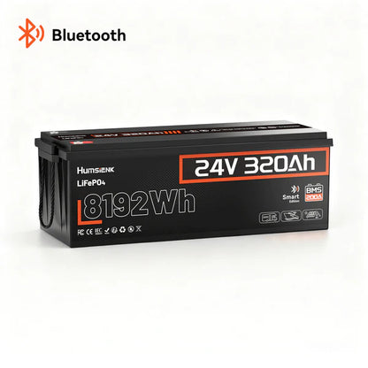Acumulator Humsienk 24V 320Ah LiFePO4 Bluetooth, BMS 200A, 8192Wh