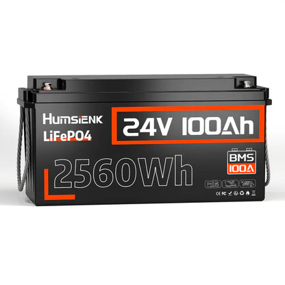 Acumulator Humsienk 24V 100Ah LiFePO4, BMS 100A, 2560Wh