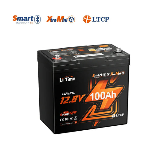 Baterie LiTime 12V 100Ah Xtra-Mini LiFePO4 cu Bluetooth 5.0 - Acumulator Litiu Compact