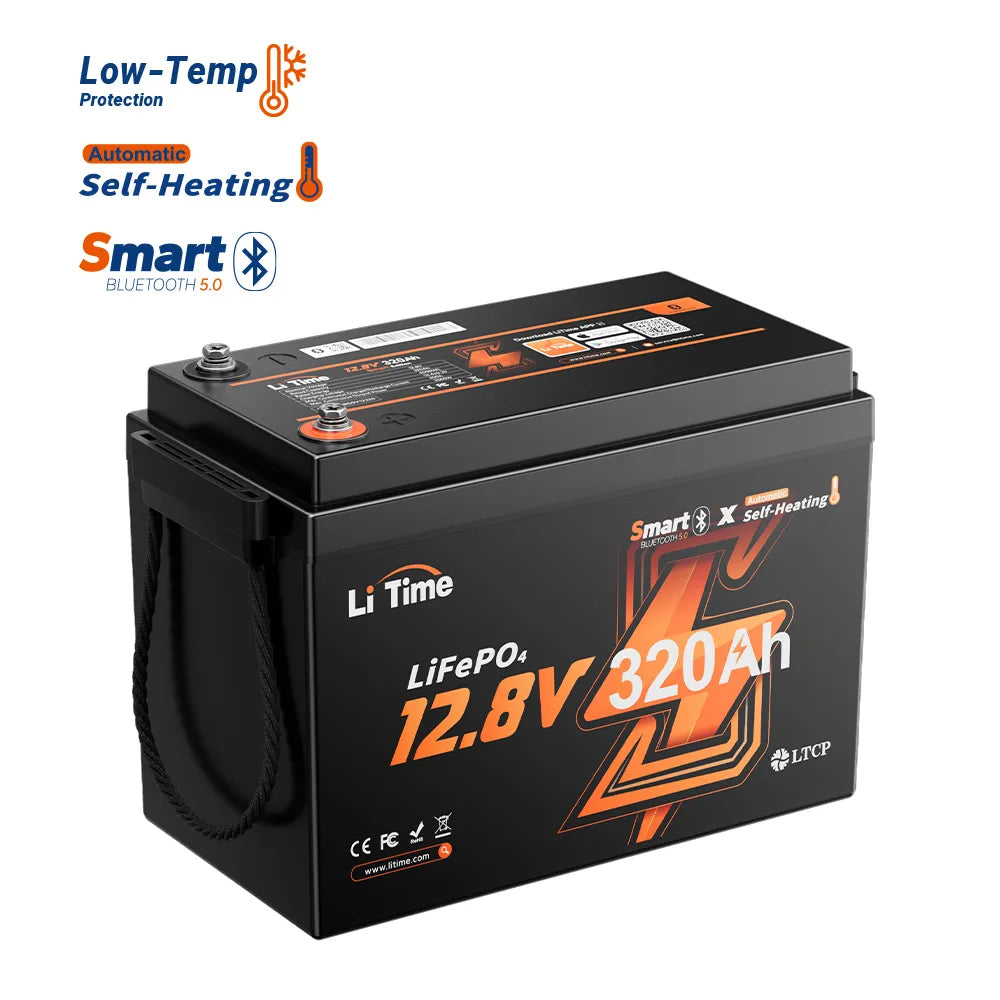 Acumulator LiTime 12.8V 320Ah Mini LiFePO4 Smart, Incalzire Automata, Bluetooth, BMS 200A