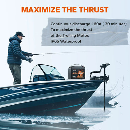 Baterie LiFePO4 12V 50Ah LiTime cu Bluetooth si BMS 50A, pentru Trolling Motor 20–70lb si barca (640Wh)