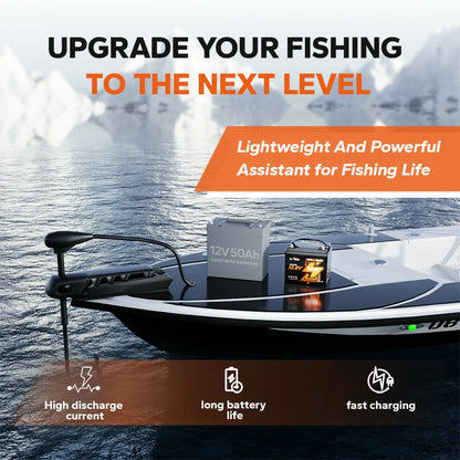Baterie LiFePO4 12V 50Ah LiTime cu Bluetooth si BMS 50A, pentru Trolling Motor 20–70lb si barca (640Wh)