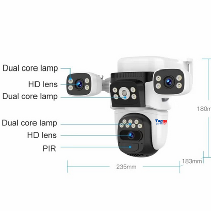 Camera crocodil solar 4G multi-lentile, 12MP, panou solar, stocare in cloud si SD, Rezistenta la apa IP66, Urmarire persoane