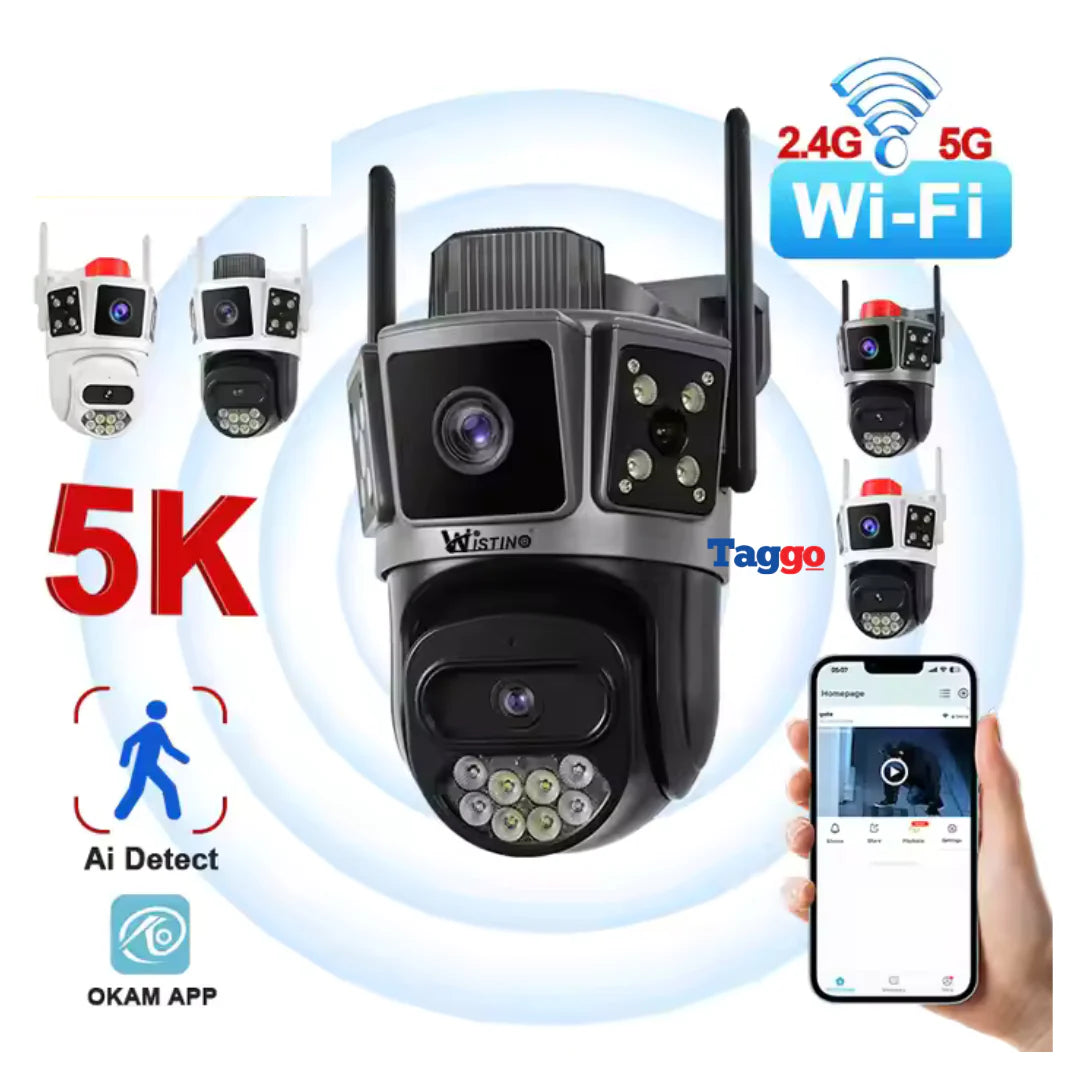 3 Camere + 1 GRATUIT, Camera de supraveghere WIFI 6K, 10MP, 3 ecrane