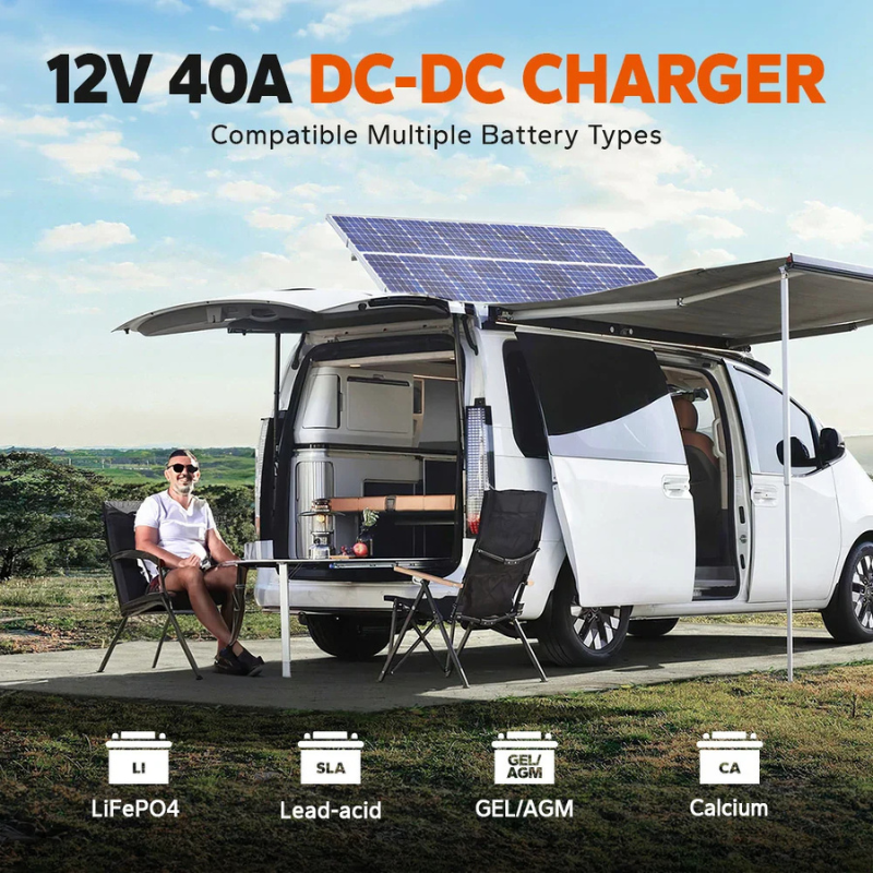 Incarcator DC la DC 12V LiTime cu regulator MPPT 40A pentru baterii LiFePO4, AGM, GEL, STD