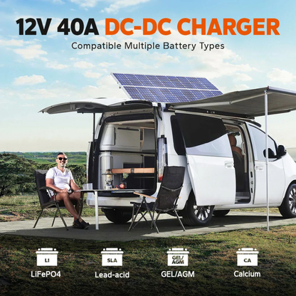 Incarcator DC la DC 12V LiTime cu regulator MPPT 40A pentru baterii LiFePO4, AGM, GEL, STD