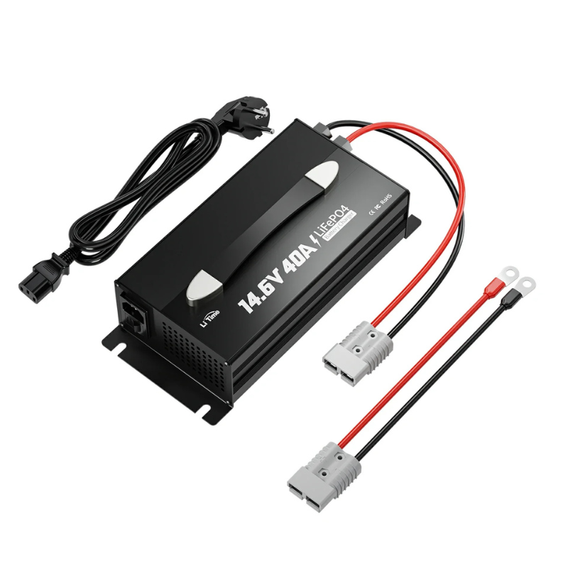 Incarcator Redresor LiTime 12V (14,6V) 40A pentru baterii LiFePO4, montabil, cu maner