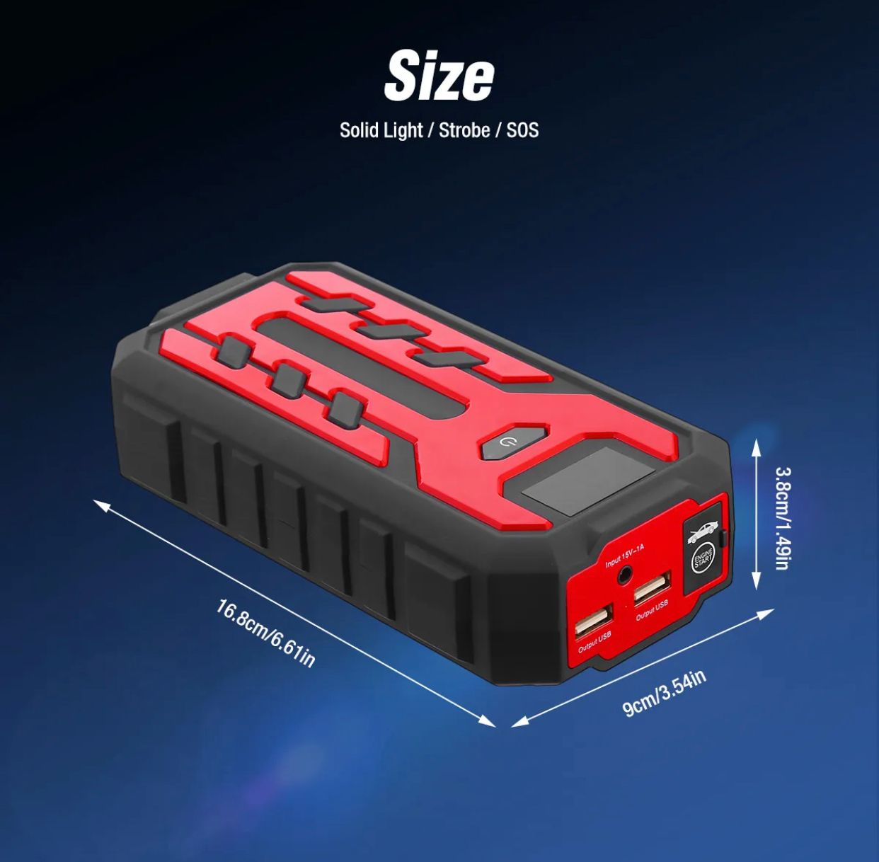 Starter auto multifunctional, Q-D1020, acumulator extern, lanterna, 20.000mA, curent de pornire 400 A, Andowl - Taggo.ro