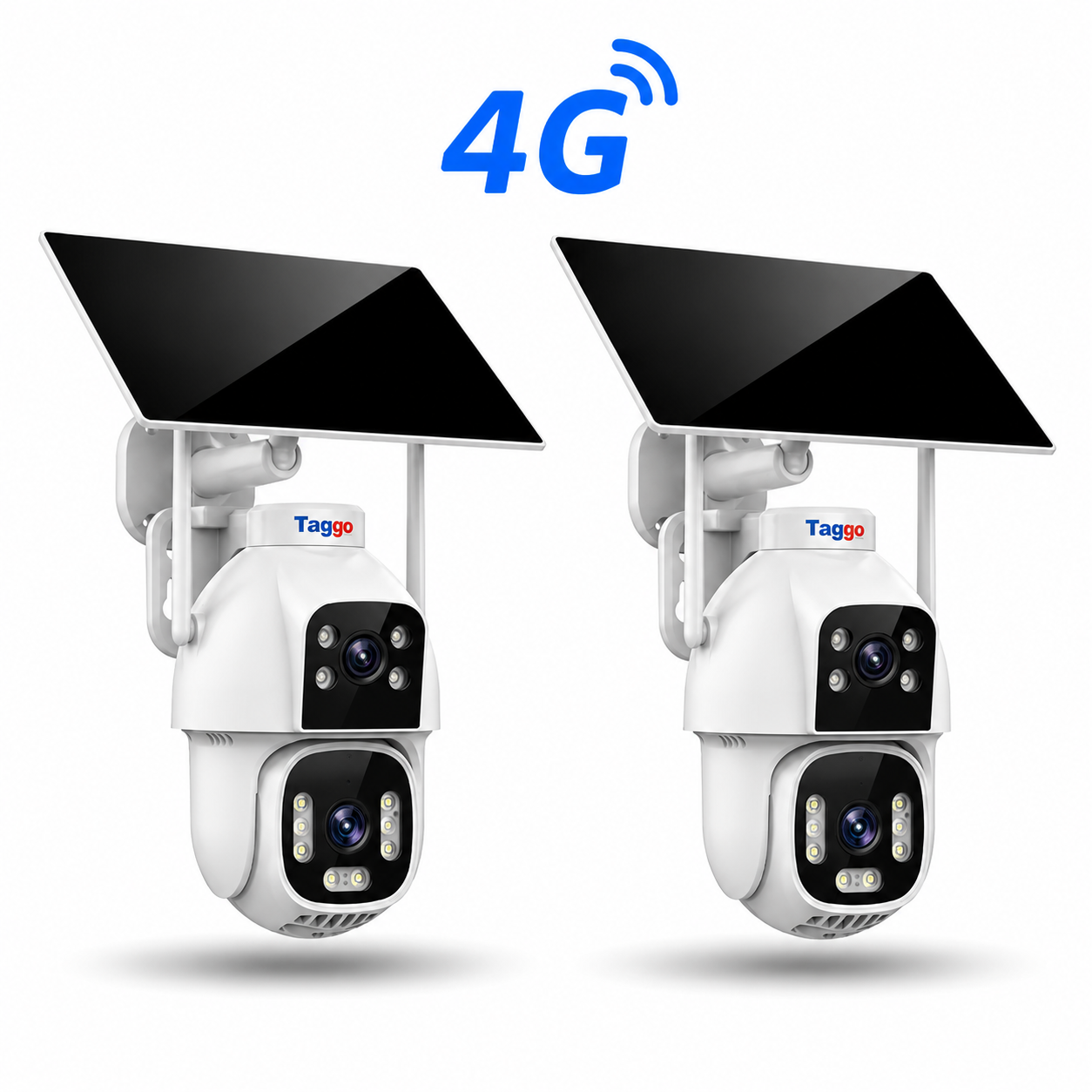 Pachet 2x Camere Supraveghere cu Panou Solar, 4G, Full Color Noaptea, AOV
