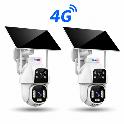 Pachet 2x Camere Supraveghere cu Panou Solar, 4G, Full Color Noaptea, AOV