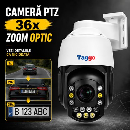Camera Supraveghere Conexiune PoE 4K 8MP, Rotire 360°, Zoom Optic 36X,LPR- Identificare Numere de Inmatriculare, IP65