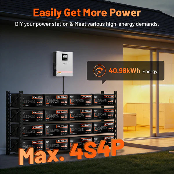 Acumulator Humsienk 12V 200Ah Plus LiFePO4 BMS 250A, 2560Wh, 3200W