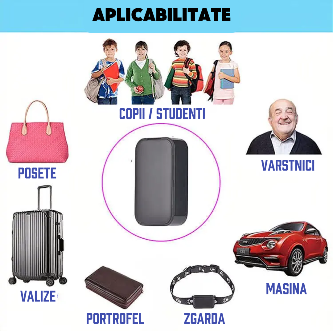 Mini tracker GSM GPS, cu localizare GPS, AGPS, LBS si Wi-Fi precisa si rapida