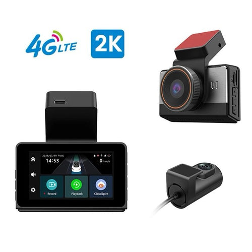 Camera auto 4G Cartela SIM P86 2K + camera spate 720P, 4G LTE, WiFi HotSpot, Monitorizare la distanta