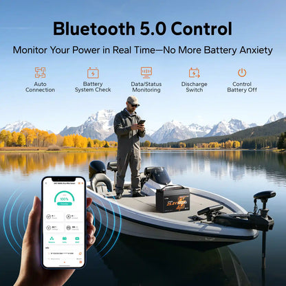 Baterie LiTime 24V 100Ah Xtra Mini LiFePO4, Bluetooth, Motoare Trolling 70–100 lbs