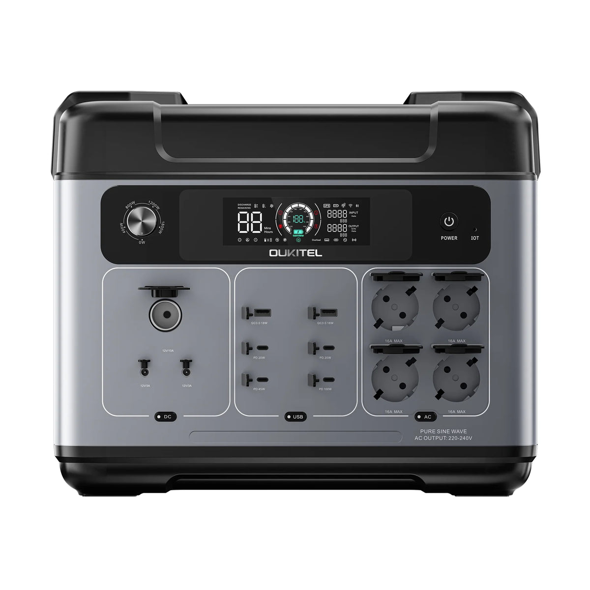 Staie electrica portabila Oukitel P2001E Pro 2048Wh 3200W LiFePO4 UPS 13 iesiri