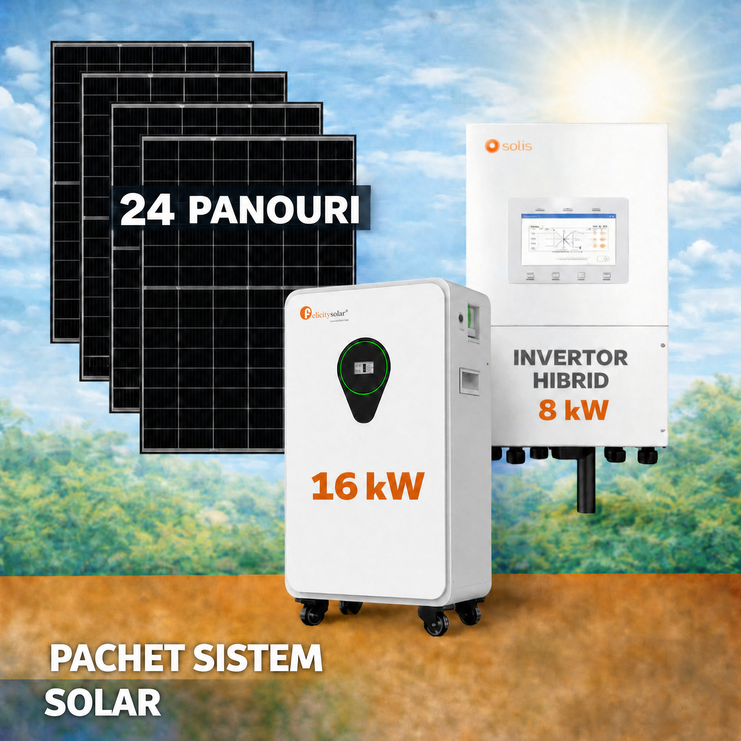 Sistem Fotovoltaic 11 kW cu 24 Panouri Canadian Solar 460W + Invertor Solis 8 kW Monofazat + Stocare LiFePO4 16 kWh