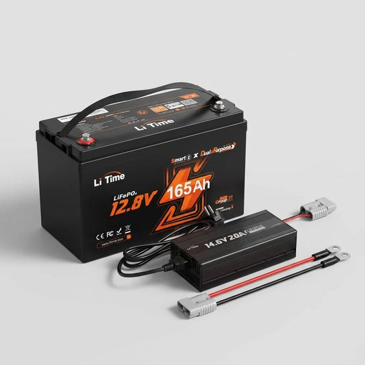 Kit Baterie LiFePO4 LiTime 12V 165Ah + Incarcator 20A cu Activare BMS