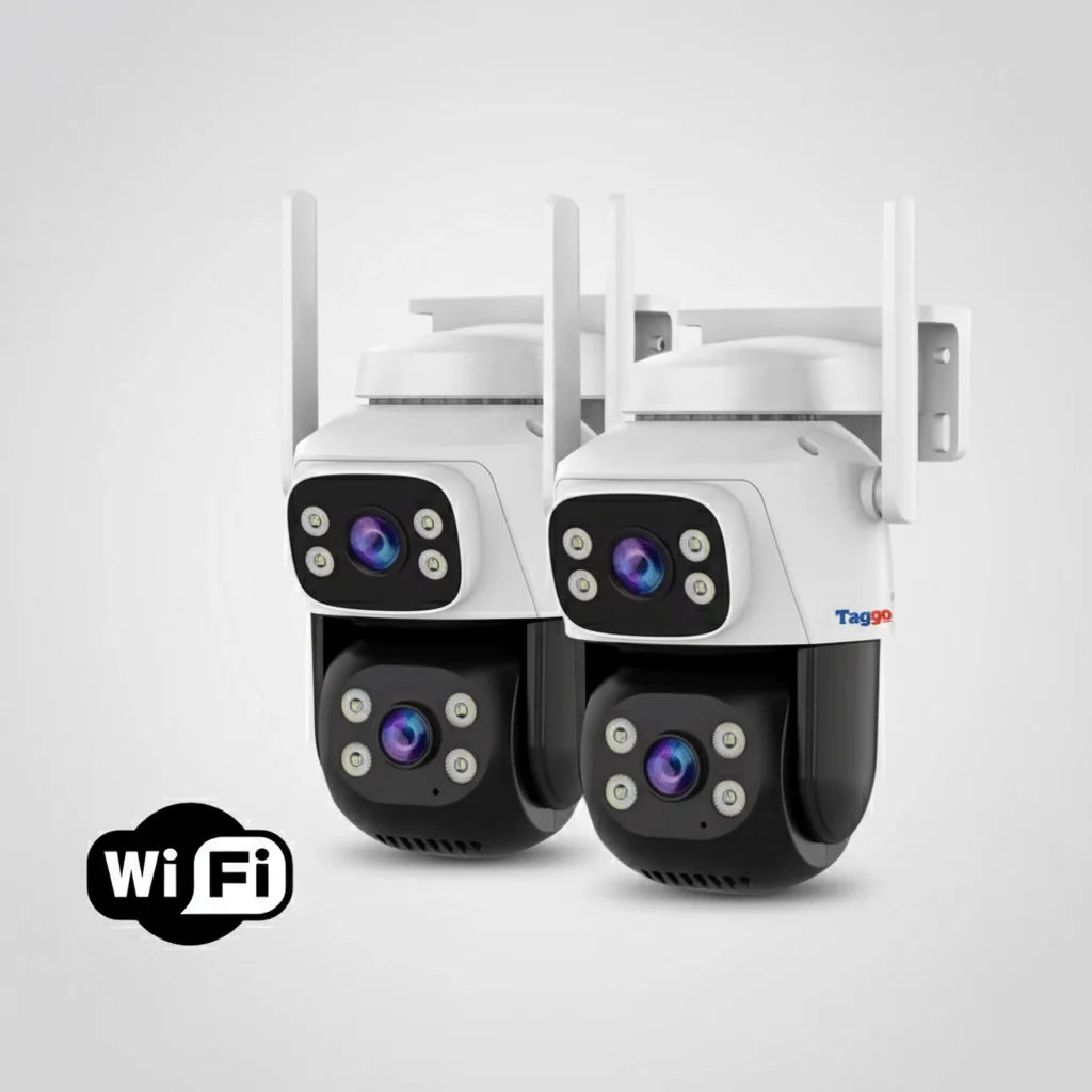 Super Oferta 1 + 1 - Camera de Supraveghere WiFi, Doua Lentile HD 6 MP, Vedere Nocturna, IP66, Audio Bidirectional, Detectie Miscare