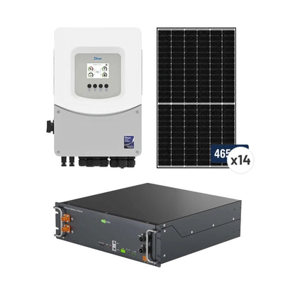 Sistem Fotovoltaic 6.51 kW cu 14 Panouri Canadian Solar 465W + Invertor Hibrid Deye 6 kW Monofazat + Baterie LiFePO4 5.12 kWh