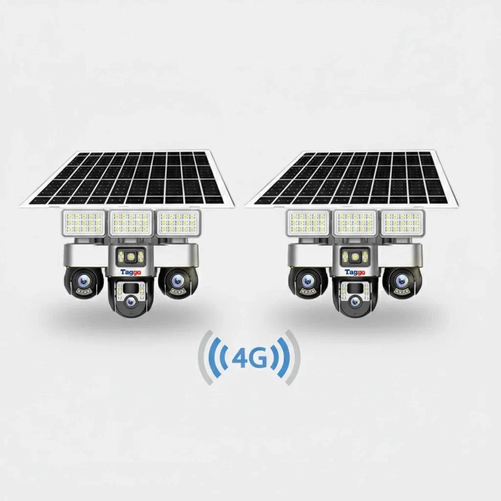 Pachet 2 camere de supraveghere Fast Bundle cu panou solar, 12MP, detectie mișcare, vedere nocturnă și conectivitate 4G.