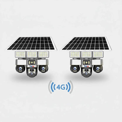 Pachet 2 camere de supraveghere Fast Bundle cu panou solar, 12MP, detectie mișcare, vedere nocturnă și conectivitate 4G.
