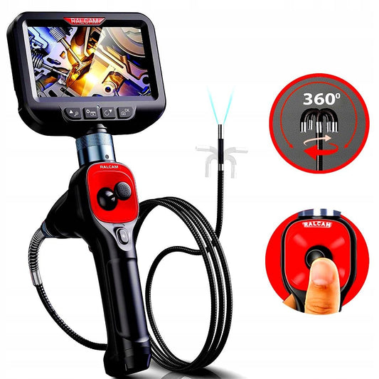 Camera endoscopica Ralcam F606B cu accesorii, cameră 62 mm, display 4.3 inch 1280x720 HD, unghi 360°, autonomie până la 6 ore, cablu 1 M, multicolor