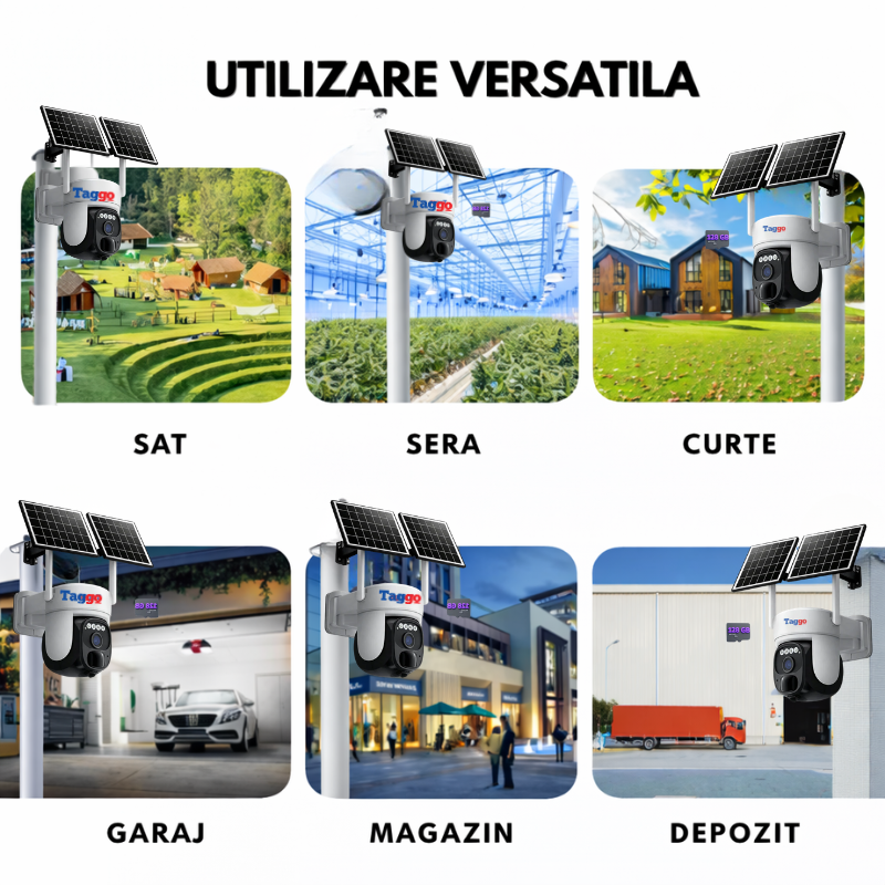 Camera supraveghere exterior 4G Ultra HD Fast Bundle, 4MP, zoom 10X, funcție AOV, rotire din aplicație, rezistentă IP66, încărcare solară