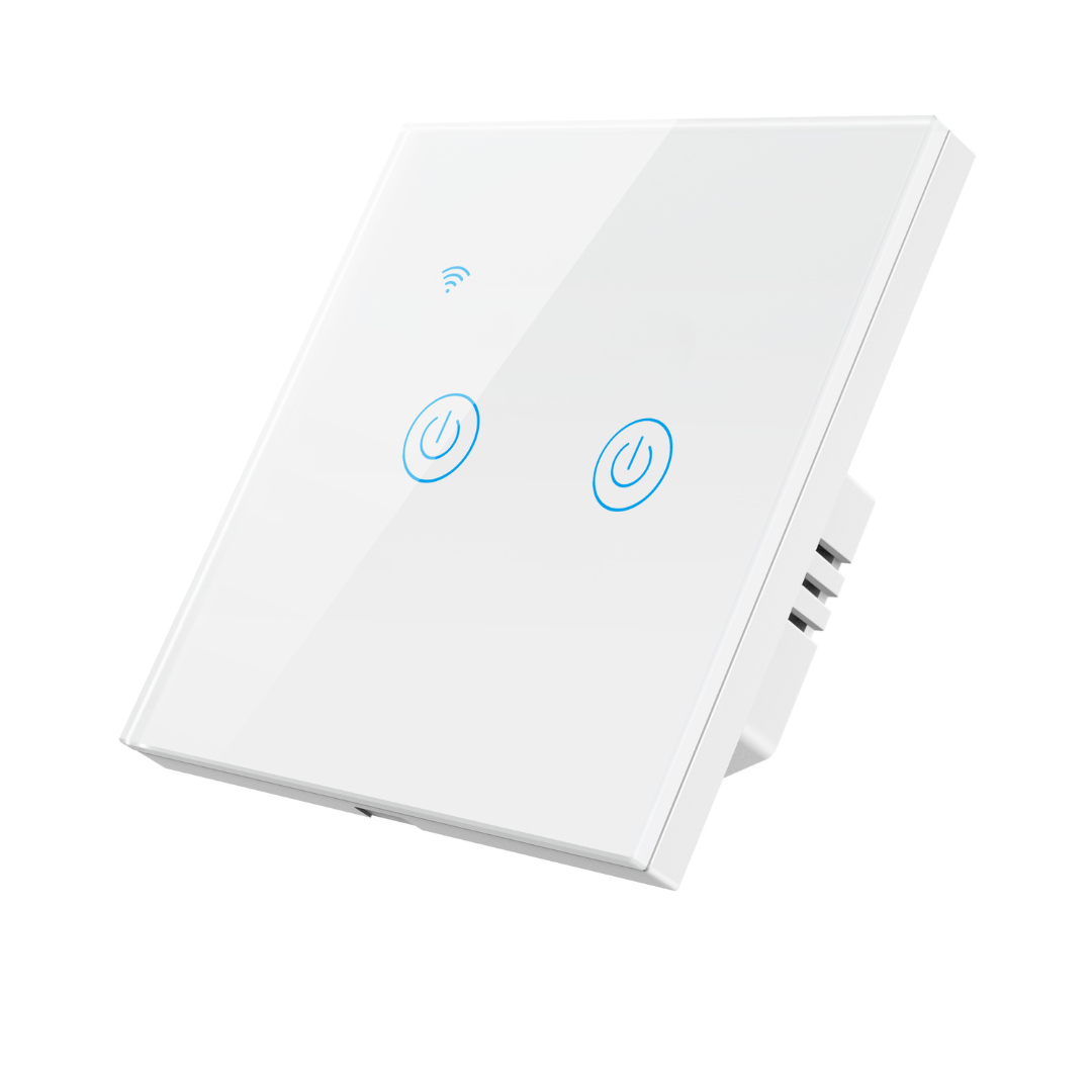 Set 4 Intrerupatoare Smart Touch 2F, Wi-Fi, Sticla Securizata, LED