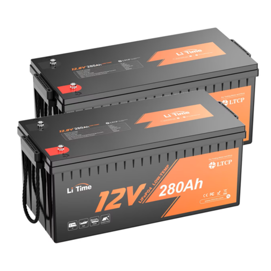 Set 2 baterii cu litiu LiFePO4, 12V 280Ah cu BMS
