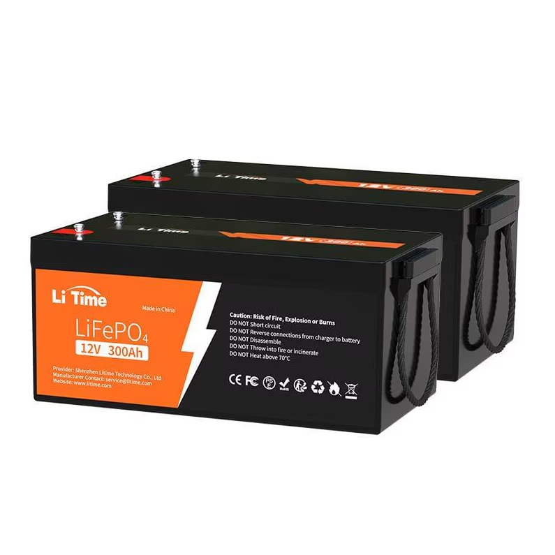 Set 2 baterii cu litiu LiFePO4, 12V 300Ah cu BMS