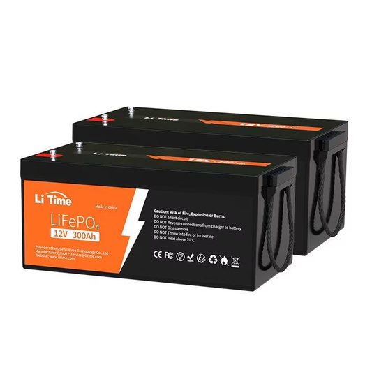 Set 2 baterii cu litiu LiFePO4, 12V 300Ah cu BMS