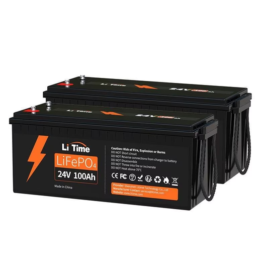 Set 2 baterii cu litiu LiFePO4, 24V 100Ah cu BMS
