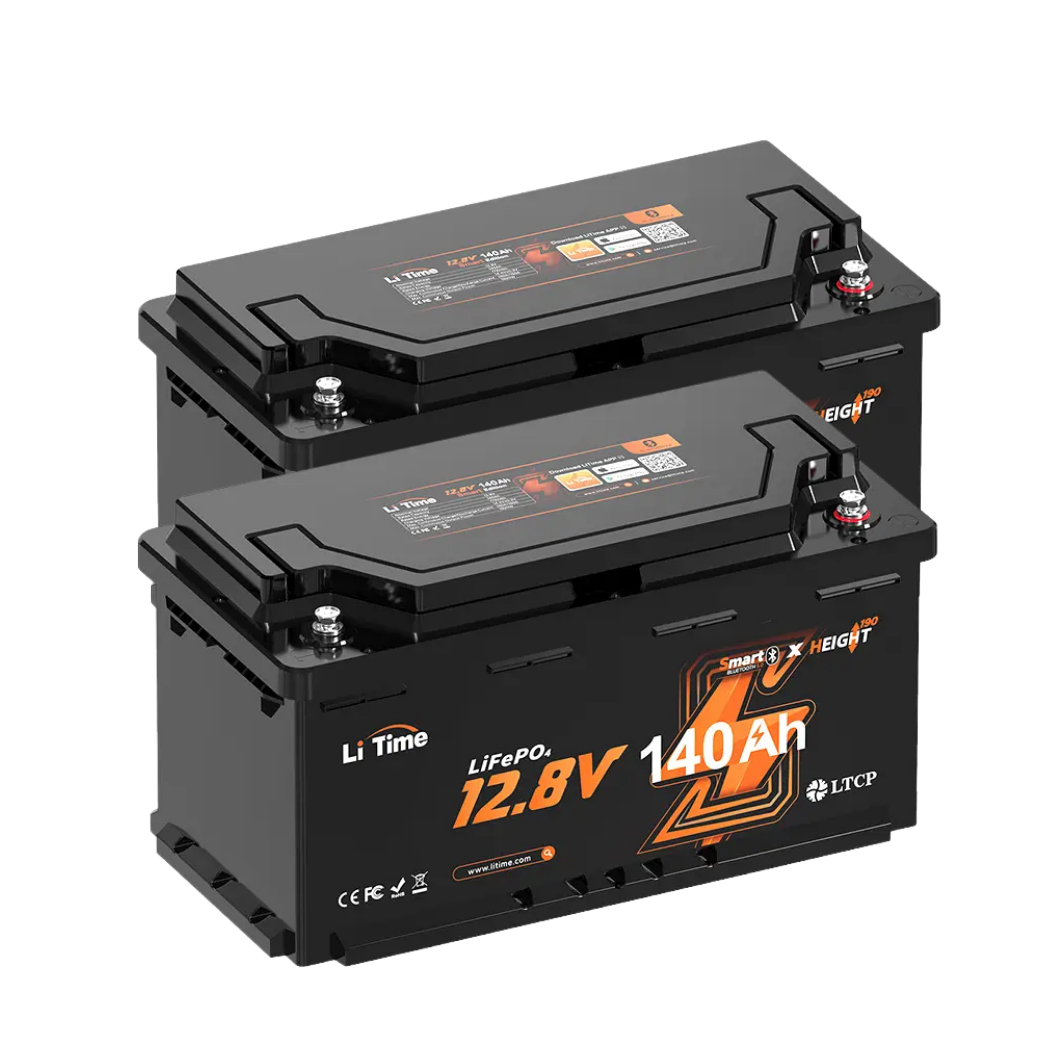 Set 2 baterii cu litiu LiFePO4, 12V 140Ah cu BMS si Bluetooth