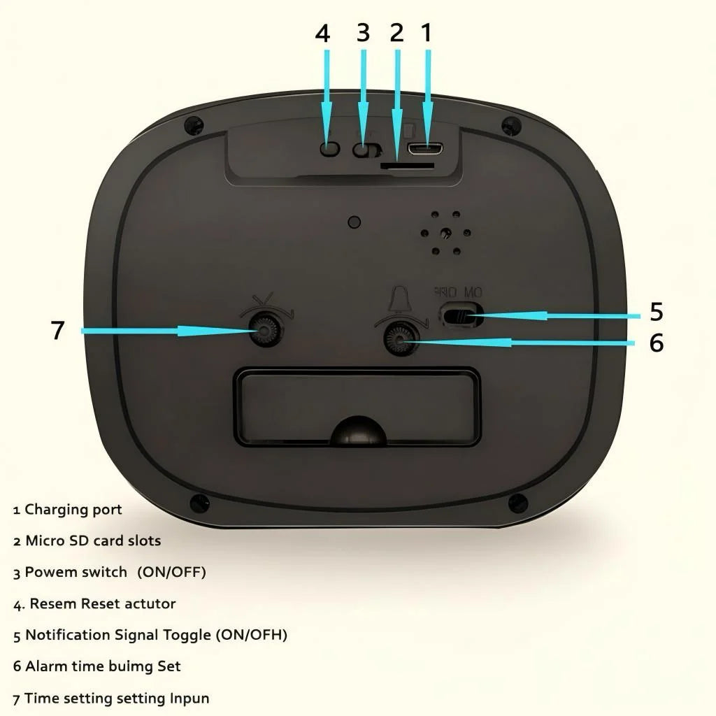Ceas desteptator spion cu camera ascunsa Wi-Fi 1080p Full HD, MicroSD, detectie miscare, viziune nocturna